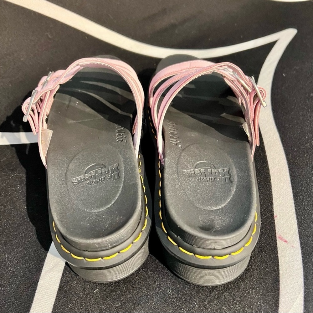 NWOB Dr. Martens Blaire Pink Triple Strap Sandals with Black Sole - Picture 5 of 7